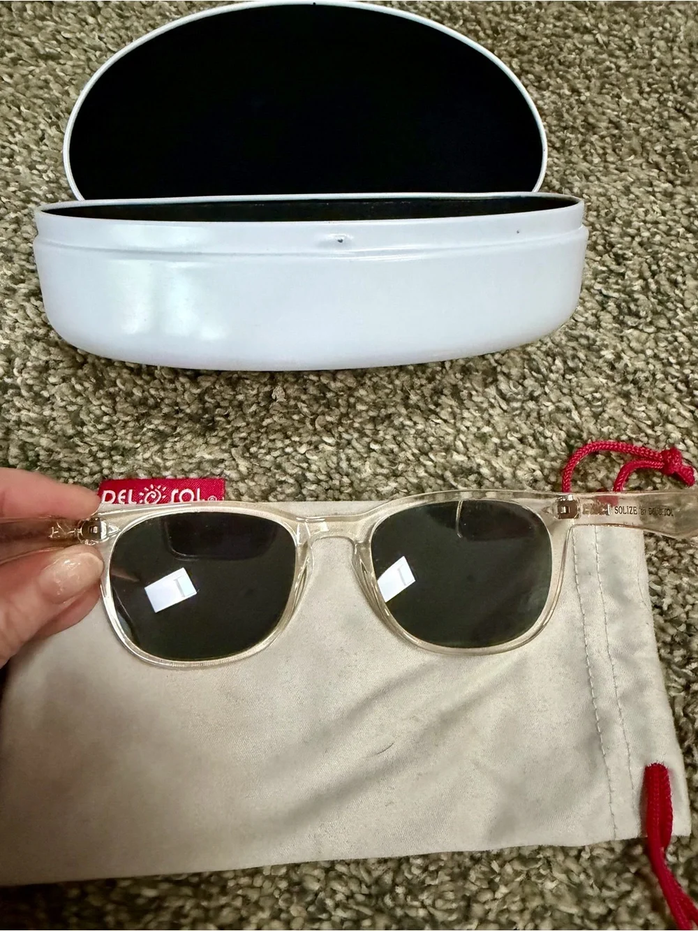 Color Change Transparent Frame Sunglasses with Purple Lenses